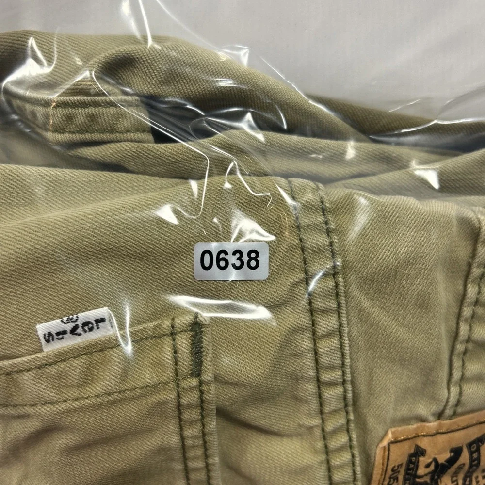 Levis 505 Regular Fit Pants Mens 32x32 Khaki Tan Straight Leg Canvas 100% Cotton